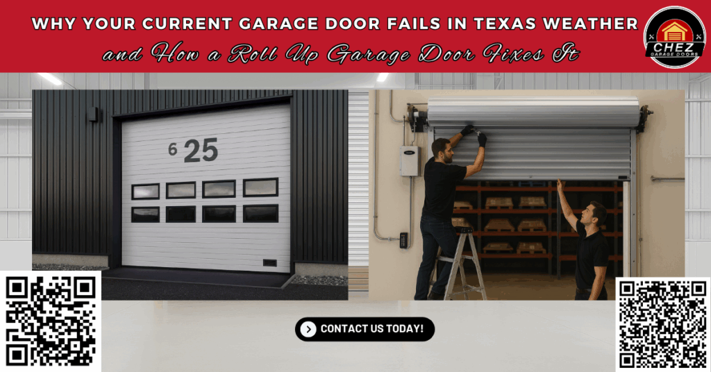 Why Your Current Garage Door Fails in Texas Weather — and How a Roll-Up Garage Door Fixes It - Chez Garage Doors